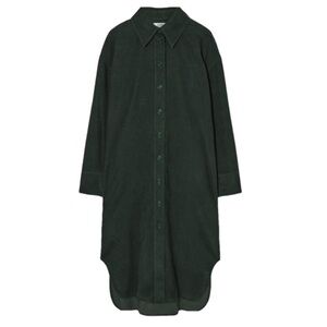 COS dark green flannel shirt dress midi length size 4